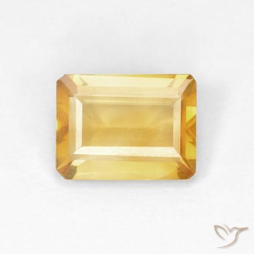 0.90ct Натуральный Среднее золото Цитрин, Изумрудная огранка, Чистота VS