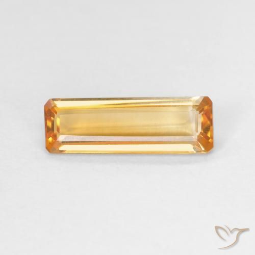 1.22ct Натуральный Средний апельсин Цитрин, Изумрудная огранка, VVS-VS