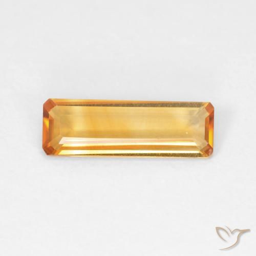 1.01ct Натуральный Оранжево-золотой Цитрин, Изумрудная огранка, VVS-VS