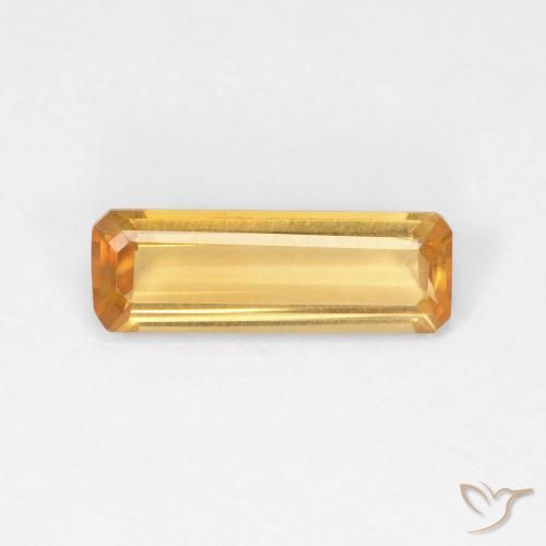 1.12ct Натуральный Оранжево-золотой Цитрин, Изумрудная огранка, VVS-VS