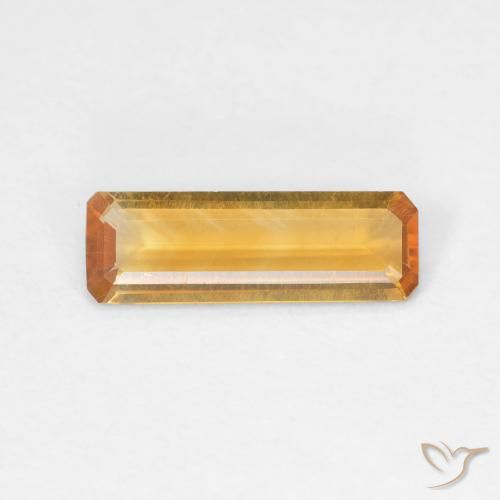 0.93ct Натуральный Оранжево-золотой Цитрин, Изумрудная огранка, VVS-VS