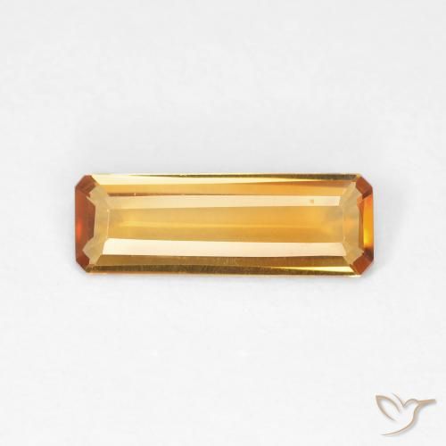 0.97ct Натуральный Оранжево-золотой Цитрин, Изумрудная огранка, VVS-VS