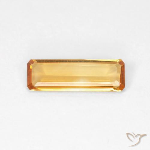 0.87ct Натуральный Оранжево-золотой Цитрин, Изумрудная огранка, VVS-VS