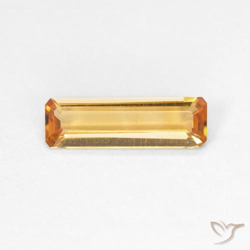 0.86ct Натуральный Средний оранжево-золотой Цитрин, Изумрудная огранка, VVS-VS