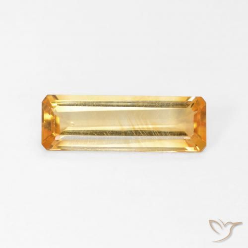 1.26ct Натуральный Оранжево-золотой Цитрин, Изумрудная огранка, VVS-VS