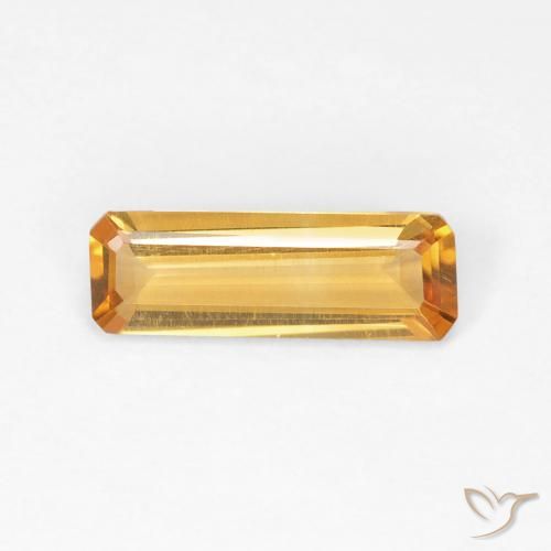1.04ct Натуральный Темно-оранжево-золотой Цитрин, Изумрудная огранка, VVS-VS