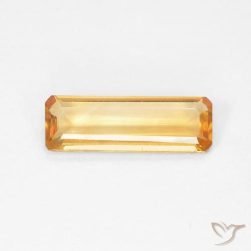 1.01ct Натуральный Средний апельсин Цитрин, Изумрудная огранка, VVS-VS