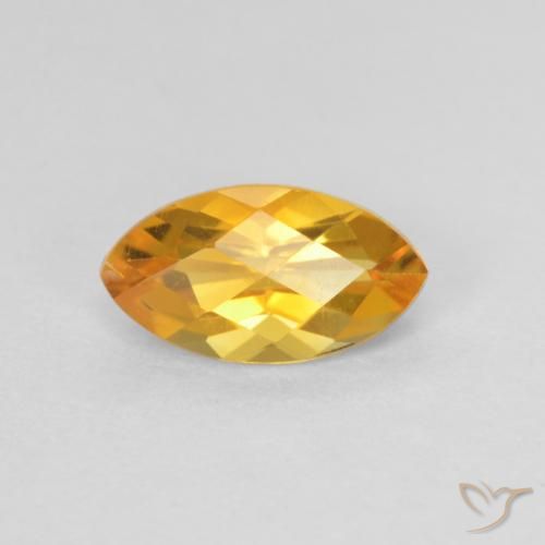 0.98ct Натуральный Темно-оранжево-золотой Цитрин, Маркиза, Чистота VS