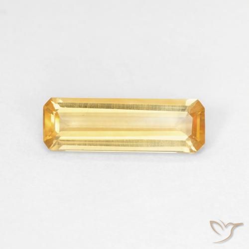 1.06ct Натуральный Темно-золотой апельсин Цитрин, Изумрудная огранка, VVS-VS
