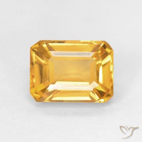 1.74ct Натуральный Золотисто-оранжевый Цитрин, Изумрудная огранка, VVS-VS