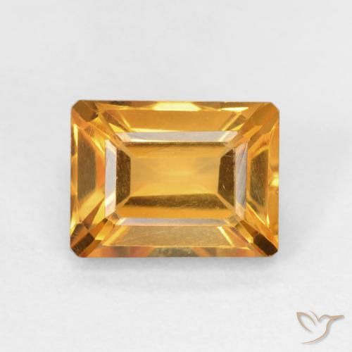 1.84ct Натуральный Глубокий оранжево-золотой Цитрин, Изумрудная огранка, VVS-VS