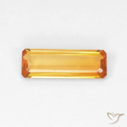 1.06ct Натуральный Темно-оранжево-золотой Цитрин, Изумрудная огранка, VVS-VS