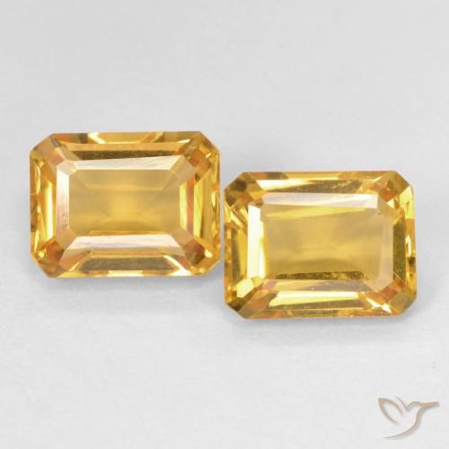 3.07ctw Натуральный Medium Light Orange-Gold Цитрин, Изумрудная огранка, Чистота VVS
