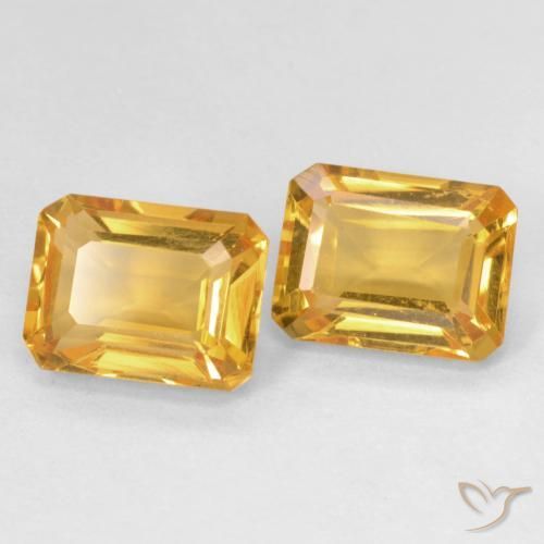 3.07 карата, натуральный Medium Light Orange-Gold Цитрин, Октагон / Изумрудная Огранка, Чистота VVS