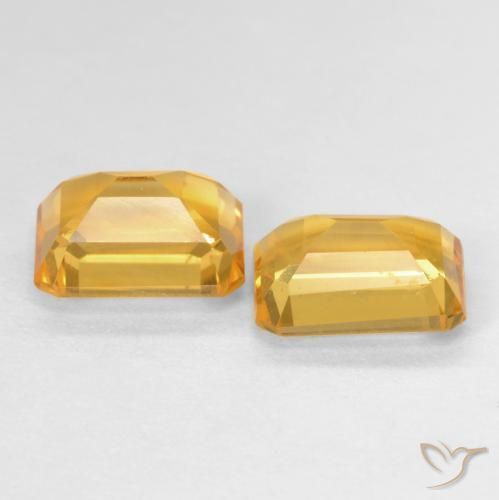3.07 карата, натуральный Medium Light Orange-Gold Цитрин, Октагон / Изумрудная Огранка, Чистота VVS