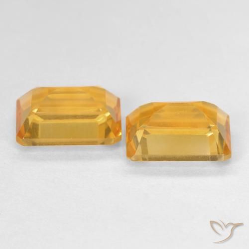 2.91 карата, натуральный Medium Light Orange-Gold Цитрин, Октагон / Изумрудная Огранка, Чистота VVS