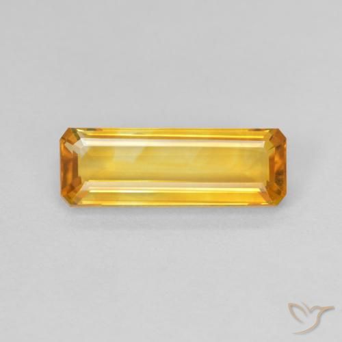 1.48ct Натуральный Средний золотой Цитрин, Изумрудная огранка, Чистота VVS