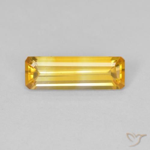 1.24ct Натуральный Золотисто-оранжевый Цитрин, Изумрудная огранка, Чистота VVS