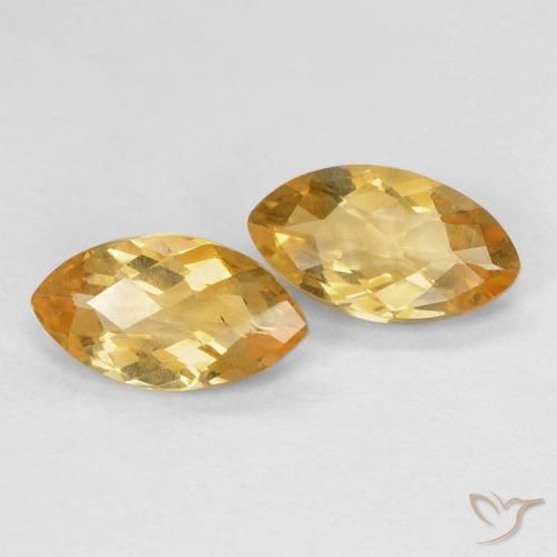 1.71 карата, натуральный Medium Light-Golden Цитрин, Маркиза, Чистота VS
