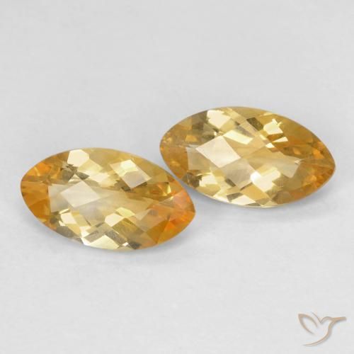 1.71 карата, натуральный Medium Light-Golden Цитрин, Маркиза, Чистота VS