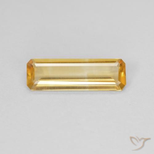 0.87ct Натуральный Золотой Цитрин, Изумрудная огранка, VVS-VS