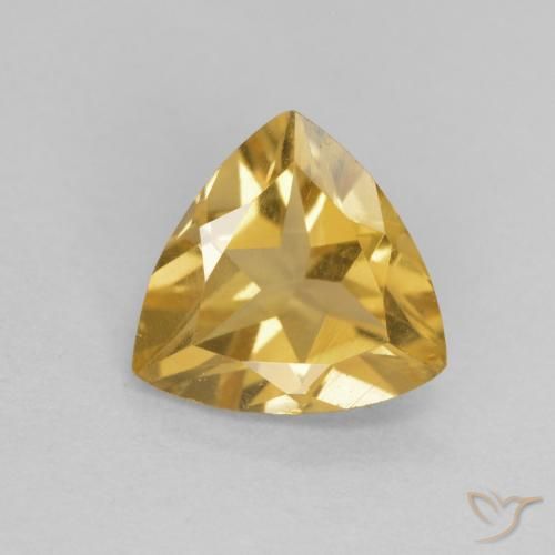 0.96ct Натуральный Золотой Цитрин, Триллион, VVS-VS