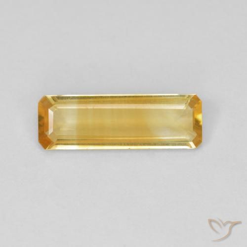 0.98ct Натуральный Золотой Цитрин, Изумрудная огранка, VVS-VS