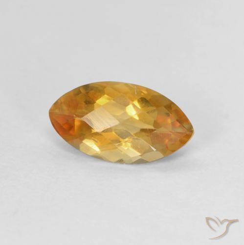 0.87 карата, натуральный Medium Light-Golden Цитрин, Маркиза, VVS-VS