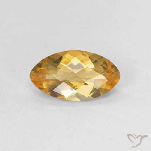 0.89ct Натуральный Золотисто-оранжевый Цитрин, Маркиза, VVS-VS