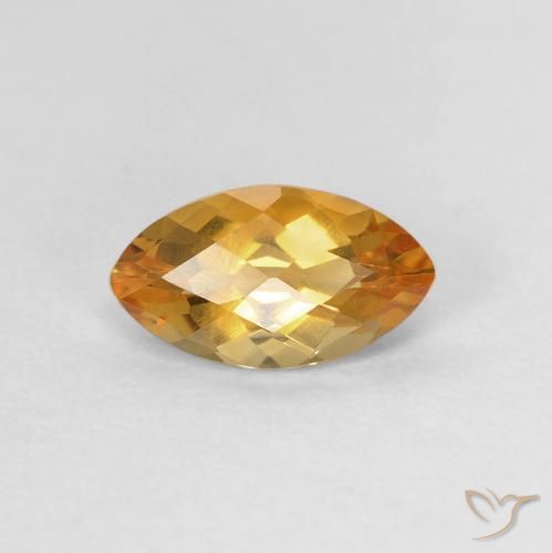 0.92ct Натуральный Глубокий оранжево-золотой Цитрин, Маркиза, VVS-VS