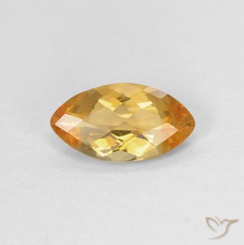0.74ct Натуральный Золотисто-оранжевый Цитрин, Маркиза, VVS-VS