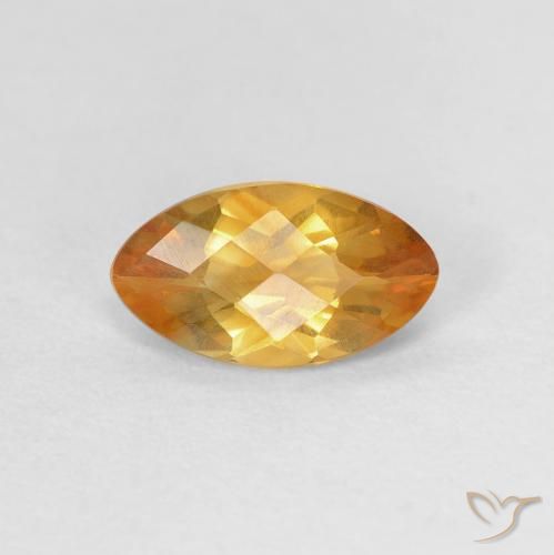 0.87ct Натуральный Темно-оранжево-золотой Цитрин, Маркиза, VVS-VS