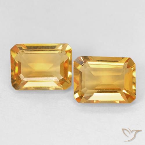 2.82ctw Натуральный Medium Light Orange-Gold Цитрин, Изумрудная огранка, Чистота VVS