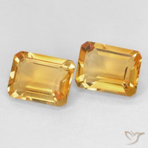 2.82 карата, натуральный Medium Light Orange-Gold Цитрин, Октагон / Изумрудная Огранка, Чистота VVS