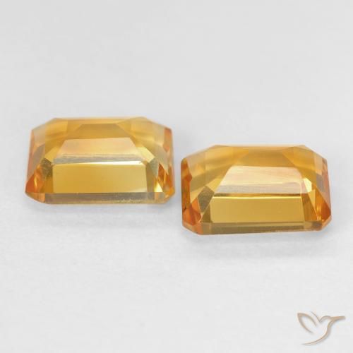 2.82 карата, натуральный Medium Light Orange-Gold Цитрин, Октагон / Изумрудная Огранка, Чистота VVS