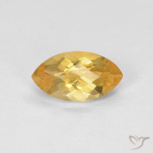 0.97ct Натуральный Оранжево-золотой Цитрин, Маркиза, Чистота VS