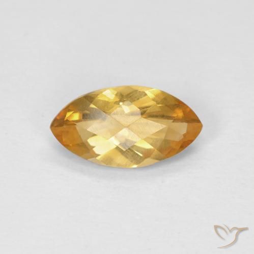 0.81ct Натуральный Medium Light Orange-Gold Цитрин, Маркиза, Чистота VS