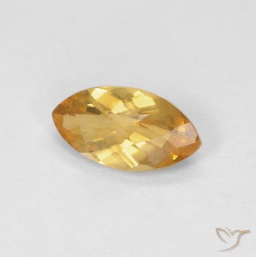 0.81 карата, натуральный Medium Light Orange-Gold Цитрин, Маркиза, Чистота VS