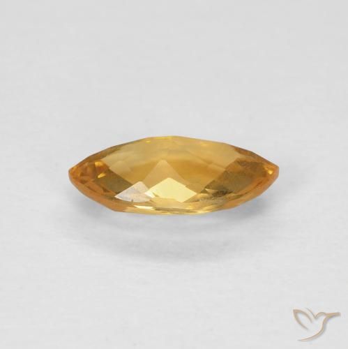 0.81 карата, натуральный Medium Light Orange-Gold Цитрин, Маркиза, Чистота VS