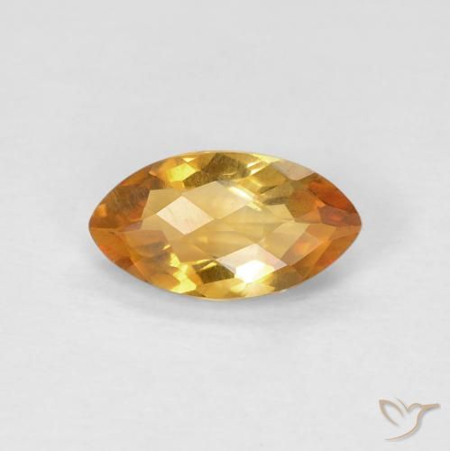 0.85ct Натуральный Глубокий оранжево-золотой Цитрин, Маркиза, Чистота VS