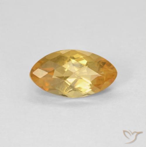 0.92ct Натуральный Оранжево-золотой Цитрин, Маркиза, Чистота VS