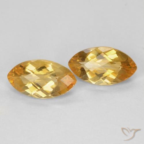 1.80 карата, натуральный Medium Light Orange-Gold Цитрин, Маркиза, Чистота VS