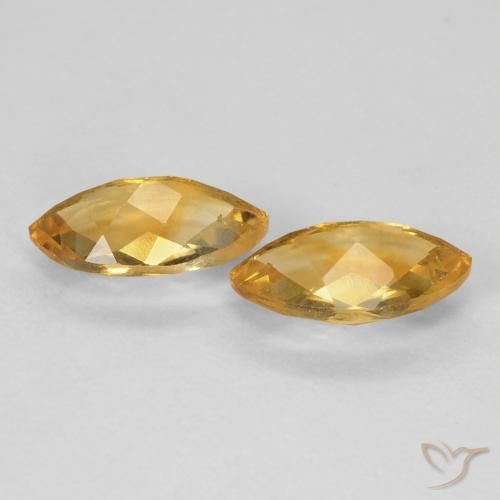 1.80 карата, натуральный Medium Light Orange-Gold Цитрин, Маркиза, Чистота VS