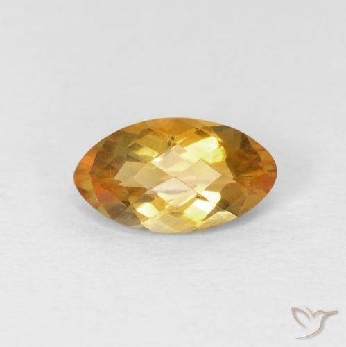 0.92ct Натуральный Золотисто-оранжевый Цитрин, Маркиза, VVS-VS