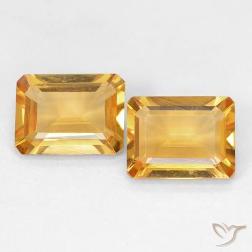 2.66ctw Натуральный Medium Light Orange-Gold Цитрин, Изумрудная огранка, Чистота VVS