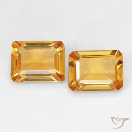 2.58ctw Натуральный Medium Light Orange-Gold Цитрин, Изумрудная огранка, Чистота VVS