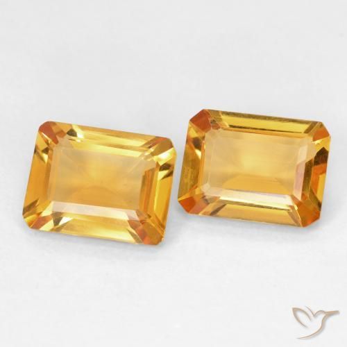 2.58 карата, натуральный Medium Light Orange-Gold Цитрин, Октагон / Изумрудная Огранка, Чистота VVS