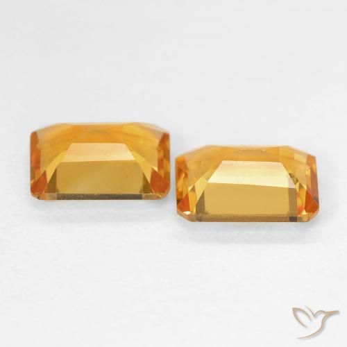 2.58 карата, натуральный Medium Light Orange-Gold Цитрин, Октагон / Изумрудная Огранка, Чистота VVS