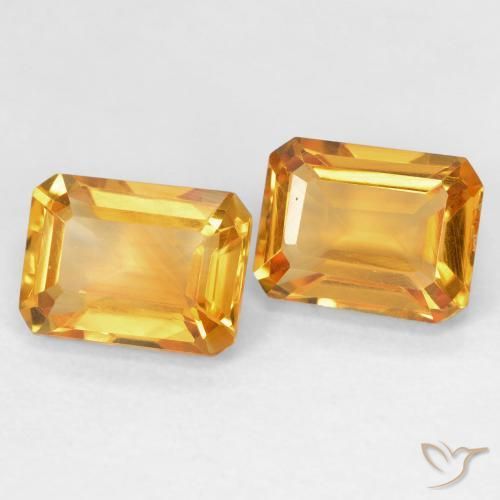 3.17 карата, натуральный Medium Light Orange-Gold Цитрин, Октагон / Изумрудная Огранка, Чистота VVS