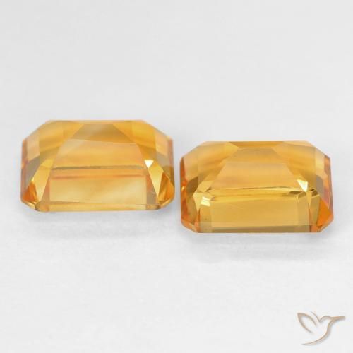 3.17 карата, натуральный Medium Light Orange-Gold Цитрин, Октагон / Изумрудная Огранка, Чистота VVS